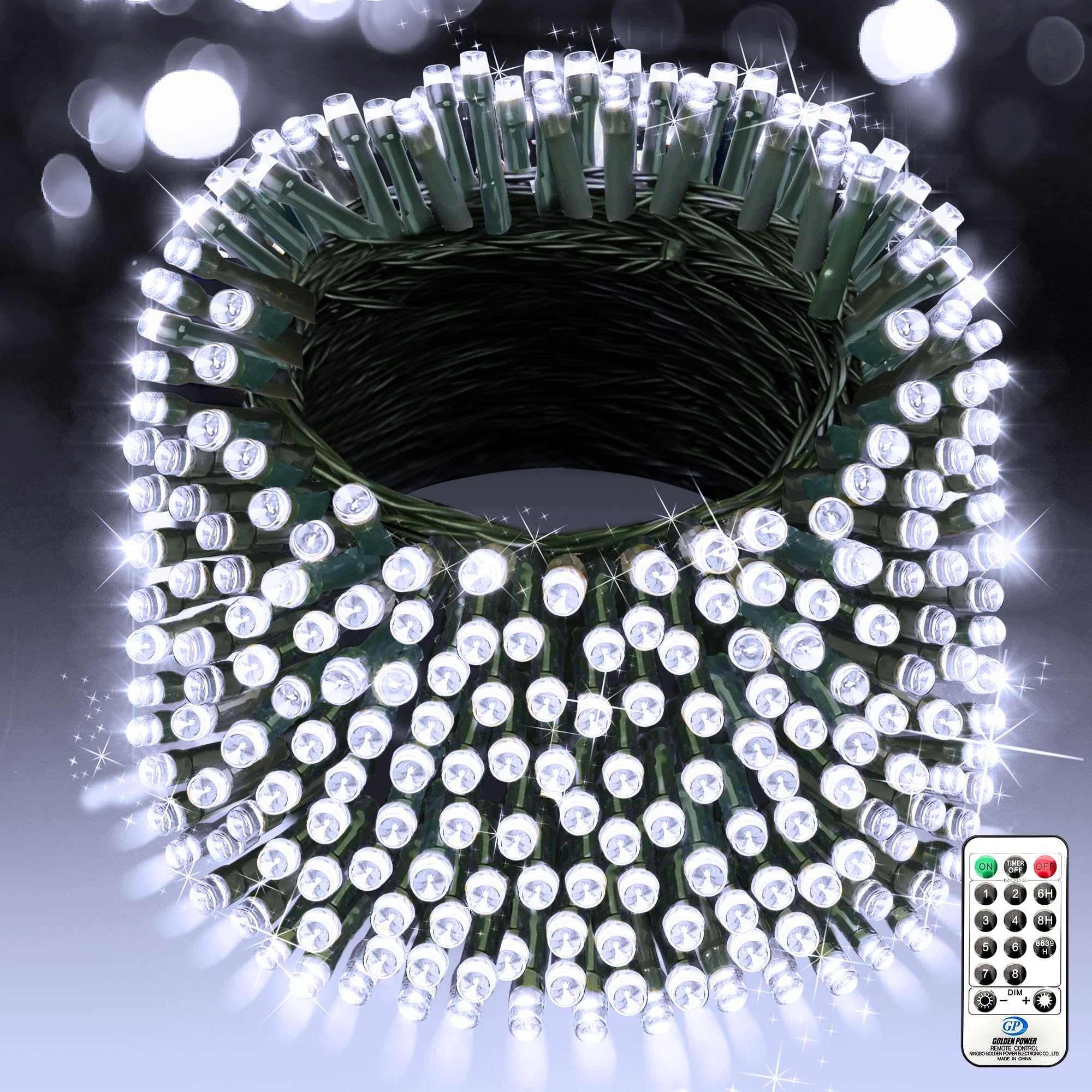 XURISEN 403FT Christmas Lights, 1000 LED Super Long String Lights 8 Modes & Memory Timer Plug in Twinkle Fairy Lights Decor for Home Xmas Party Wedding (Cool White（Green Wire）, 1000 LED 403 Ft)