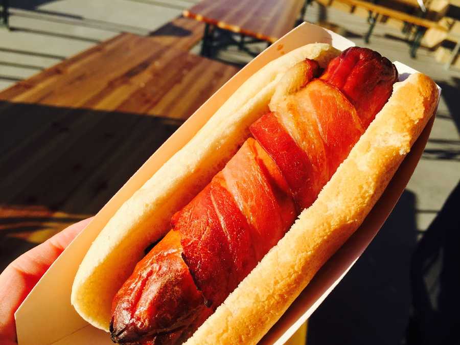 bacon-wrapped hot dog raley field The second new food item at Raley Field is the bacon-wrapped hot dog. Which food item are you going to try first?
