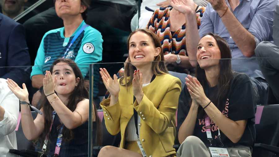 Artistic Gymnastics - Olympic Games Paris 2024: Day 4 PARIS, FRANCE - JULY 30: Natalie Portman is seen during the Artistic Gymnastics Women's Team Final on day four of the Olympic Games Paris 2024 at Bercy Arena on July 30, 2024 in Paris, France. (Photo by Pascal Le Segretain/Getty Images)