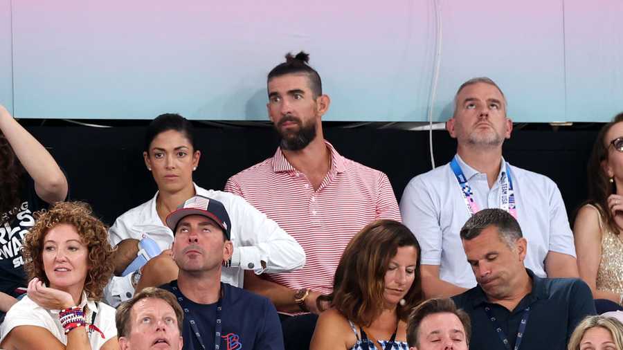 Artistic Gymnastics - Olympic Games Paris 2024: Day 4 PARIS, FRANCE - JULY 30: Michael Phelps is seen during the Artistic Gymnastics Women's Team Final on day four of the Olympic Games Paris 2024 at Bercy Arena on July 30, 2024 in Paris, France. (Photo by Jamie Squire/Getty Images)