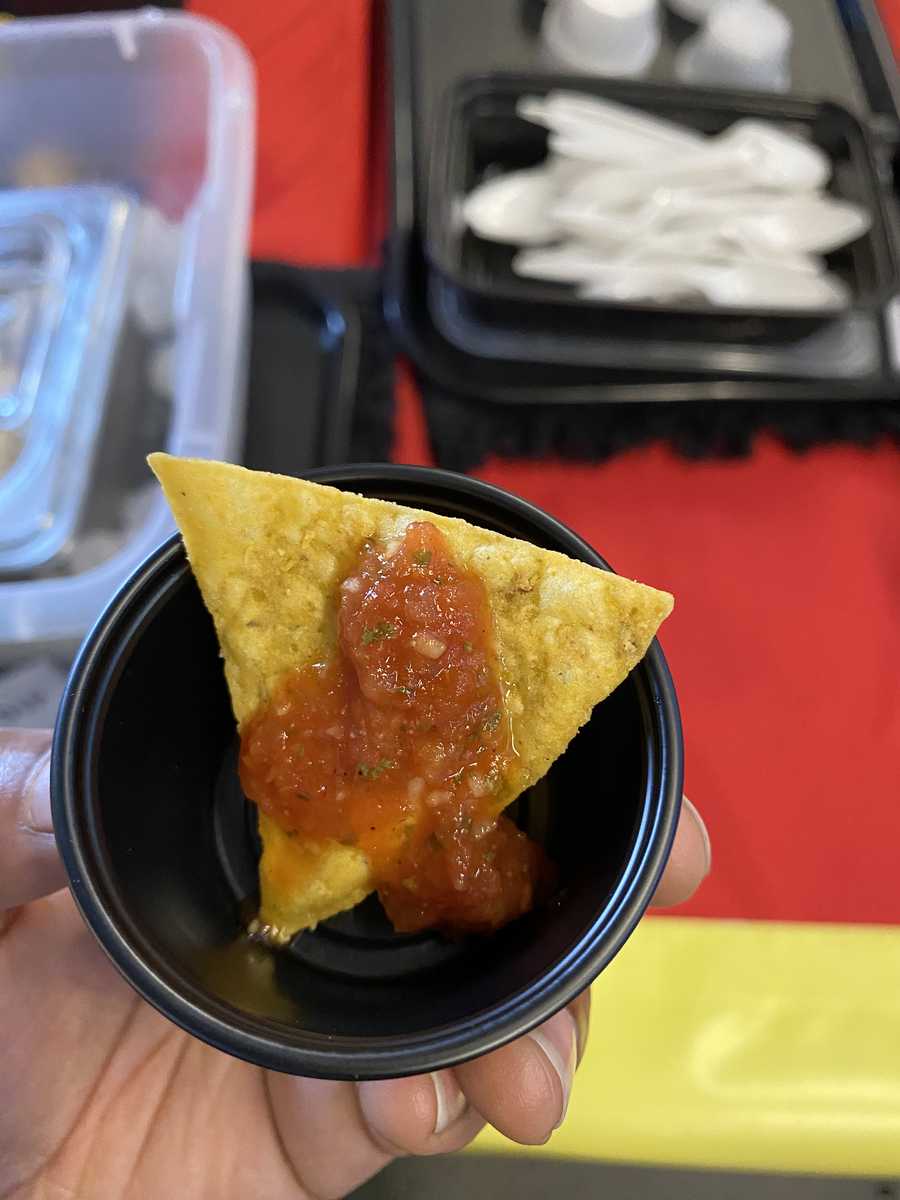 Chip with salsa Chip with salsa