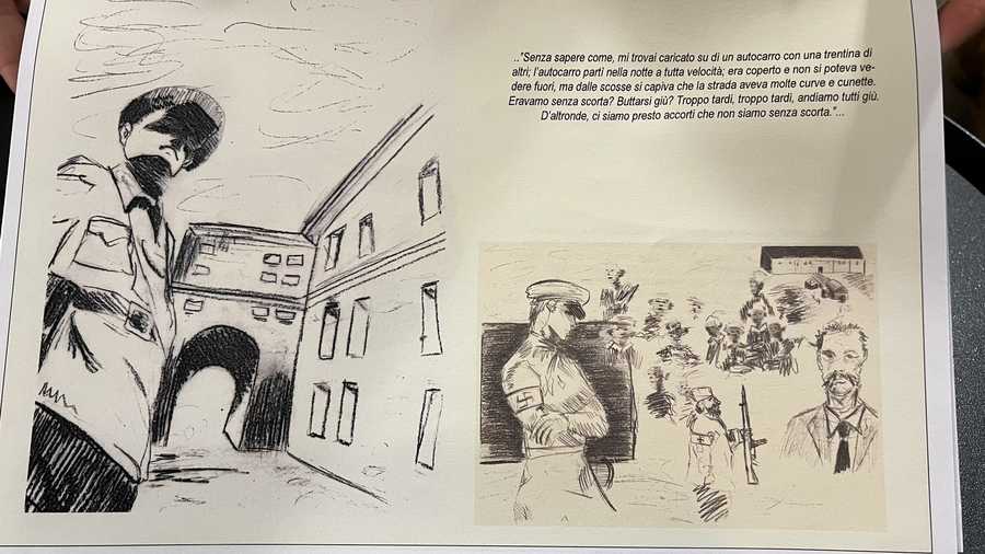 An illustration showing the deportation of Jews. An illustration showing the deportation of Jews.