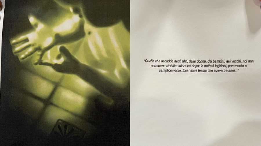 A work that shows a person's hands surrounded by shadows. A work that shows a person's hands surrounded by shadows.