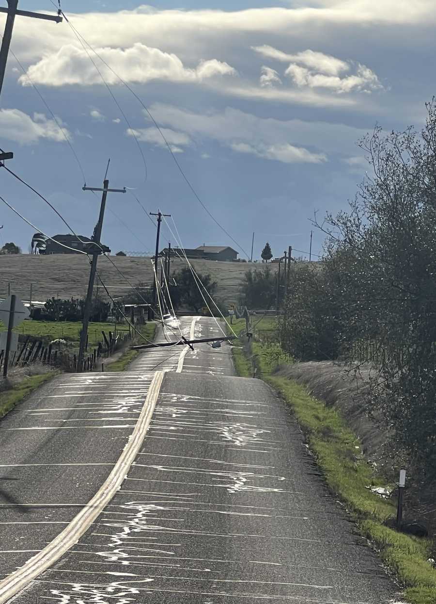 Powerline down in Lincoln. Powerline down in Lincoln.